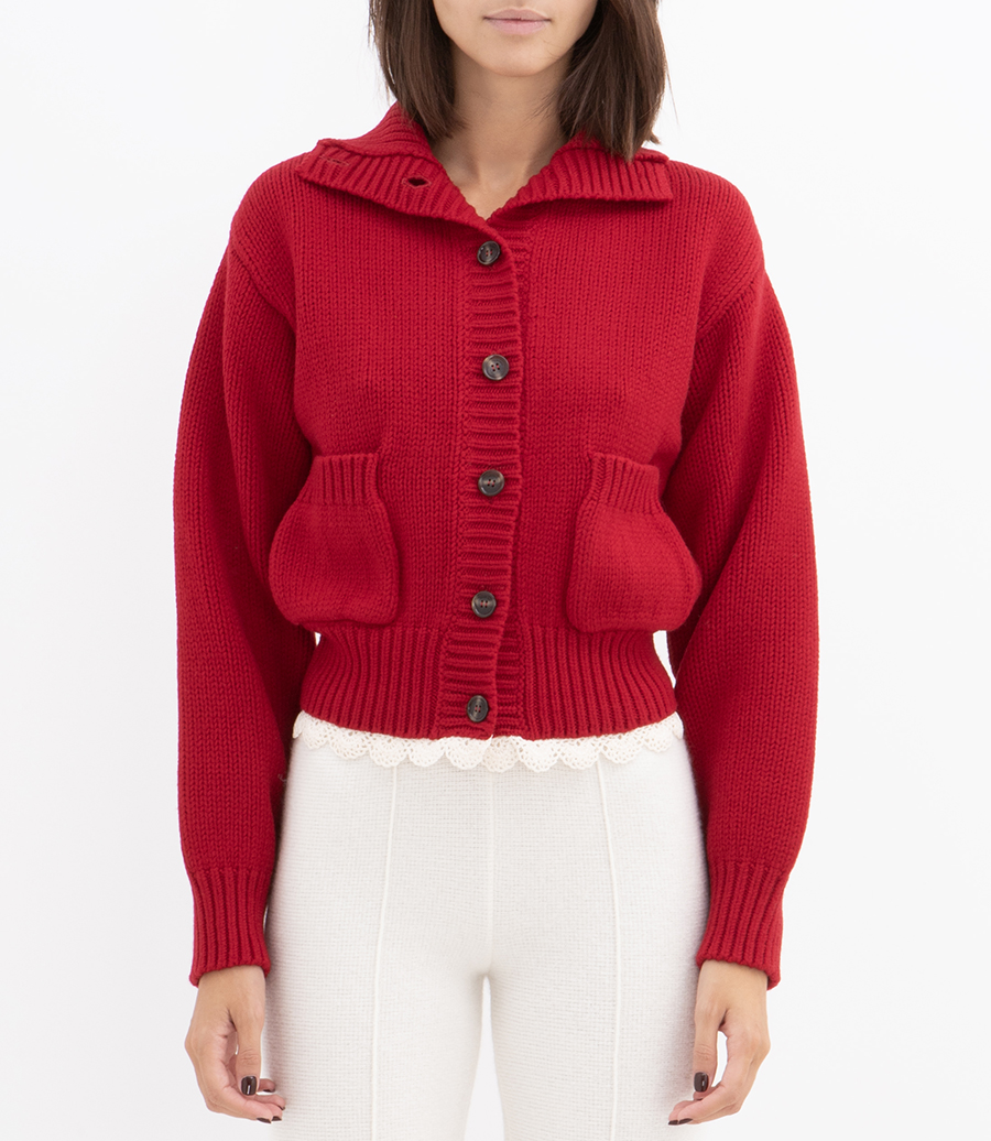 CHUNKY KNIT BUTTON CARDIGAN