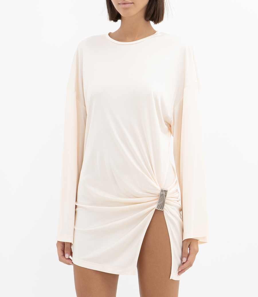 SHINY JERSEY MINI DRESS