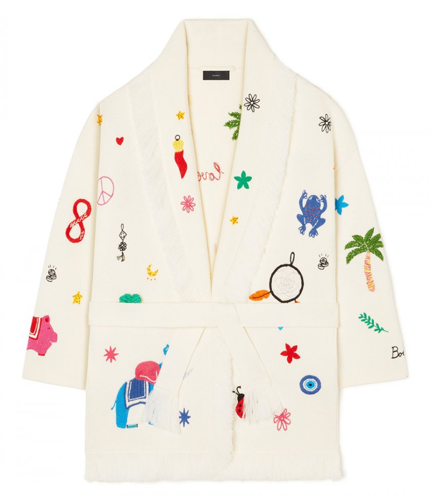 KNITWEAR - LUCKY CHARM EMBROIDERED CARDIGAN