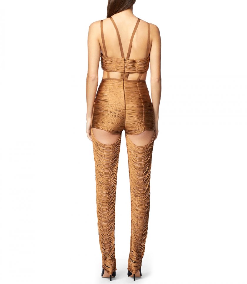 STRAPPY FRINGE BANDEAU JUMPSUIT