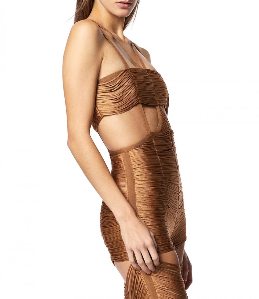 STRAPPY FRINGE BANDEAU JUMPSUIT