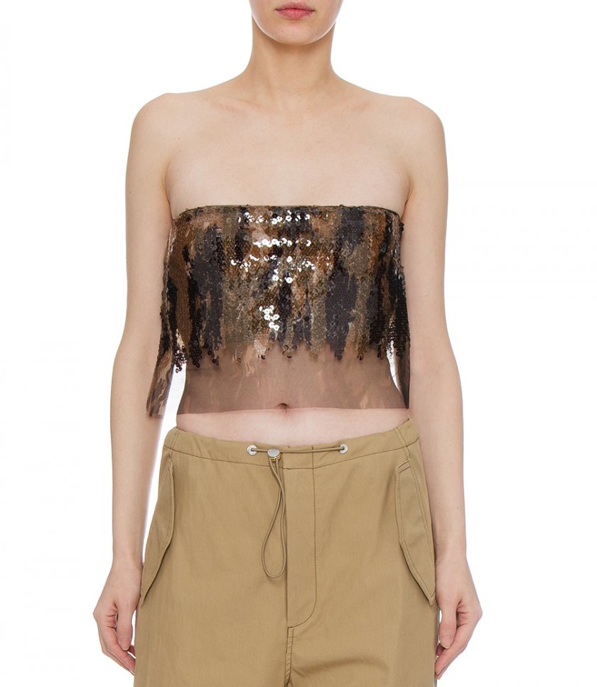 VERTICAL HORIZON SEQUIN STRAPLESS TOP