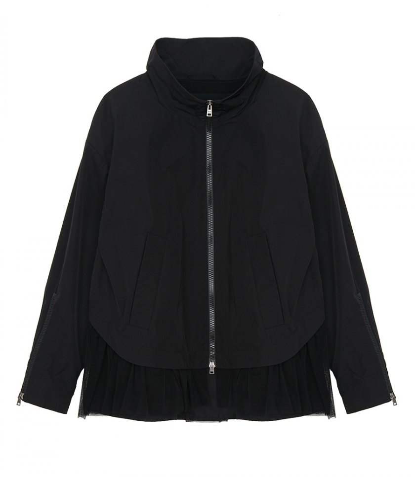 HERNO - JACKET IN COMPACT NYLON & TULLE