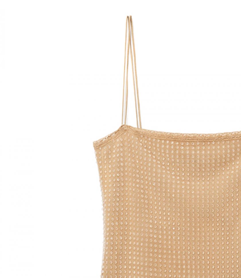 CLEAR HOTFIX SLIP DRESS