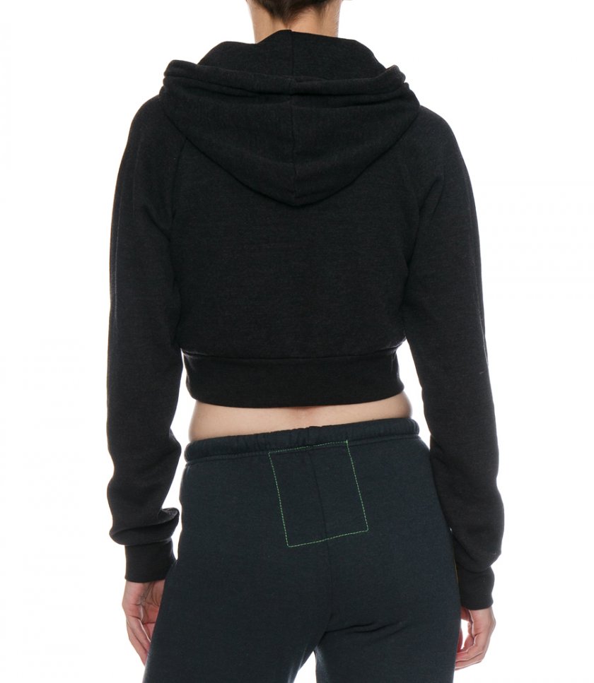 SMILEY BOLT EYES CROPPED HOODIE
