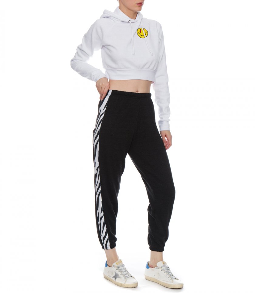 SMILEY BOLT EYES CROPPED HOODIE