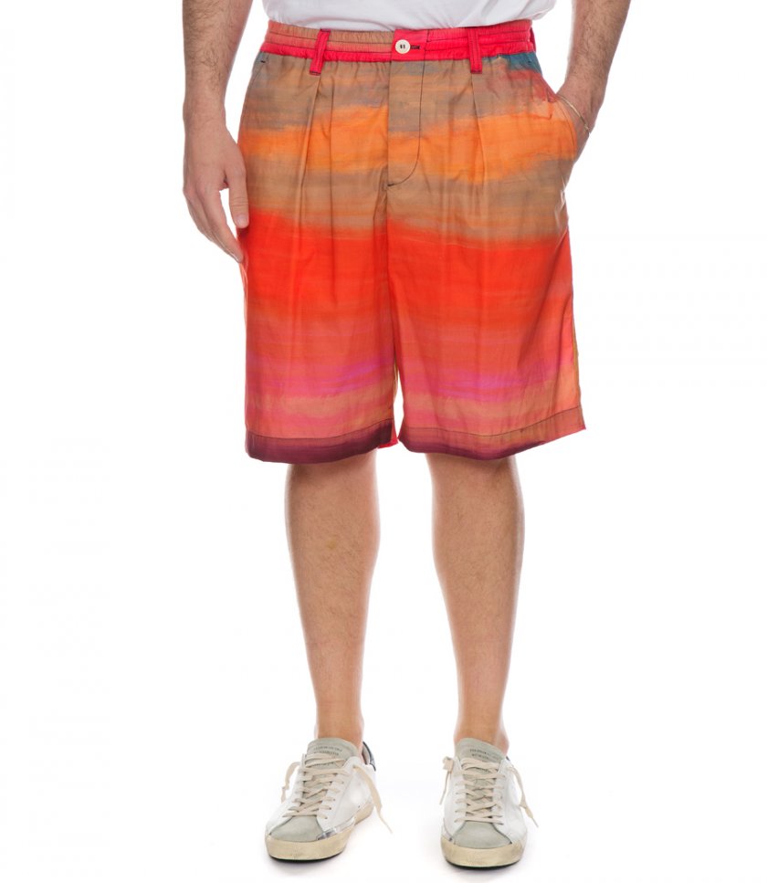 POPLIN SHORTS WITH DARK SIDE OF THE MOON PRINT