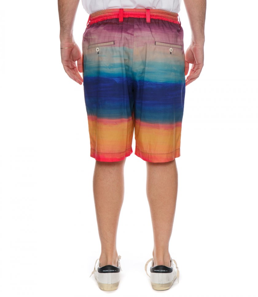 POPLIN SHORTS WITH DARK SIDE OF THE MOON PRINT