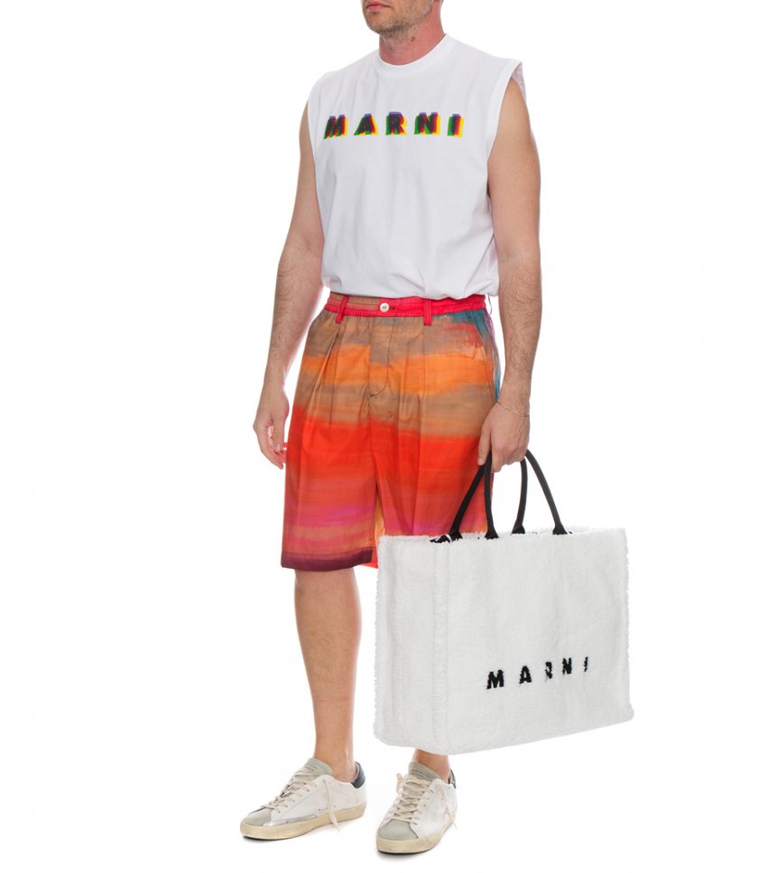 POPLIN SHORTS WITH DARK SIDE OF THE MOON PRINT