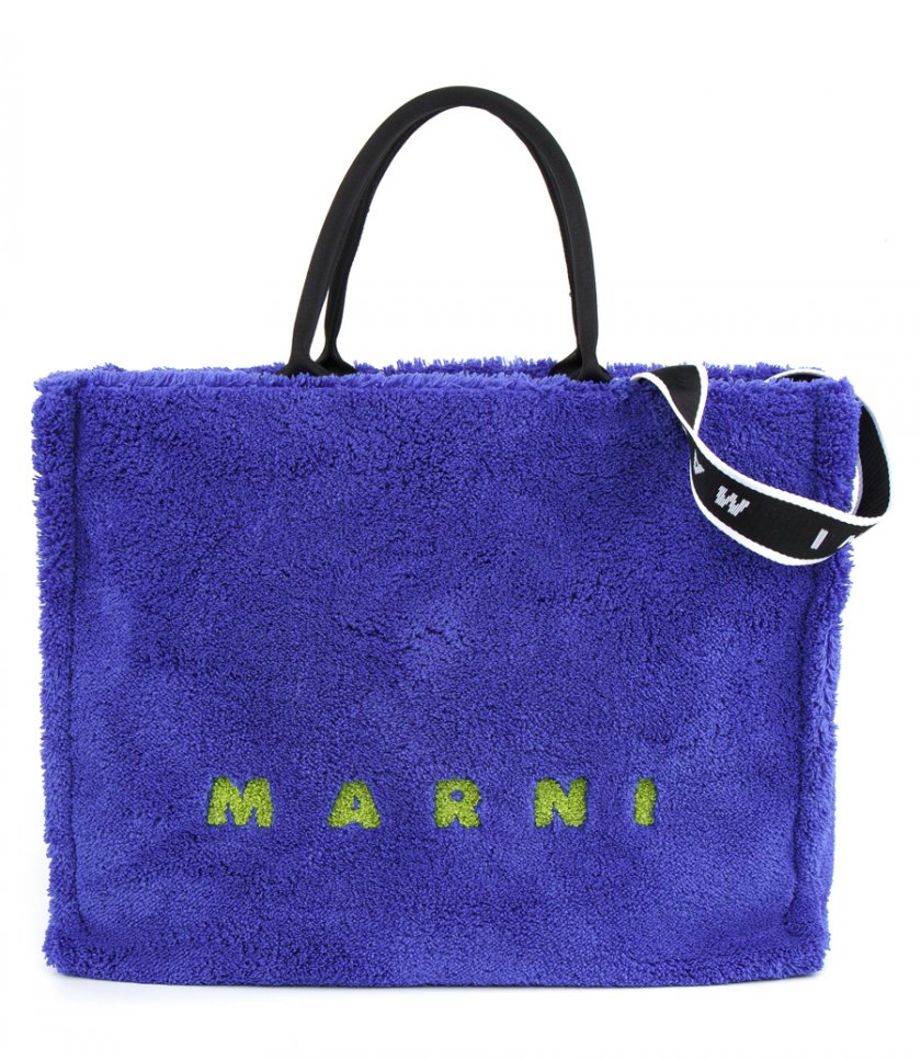 MARNI - BLUE TERRY CLOTH TOTE BAG