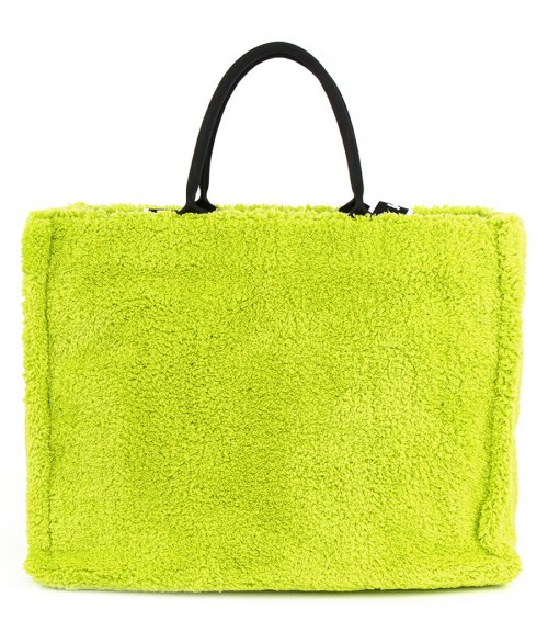 GREEN TERRY CLOTH TOTE BAG