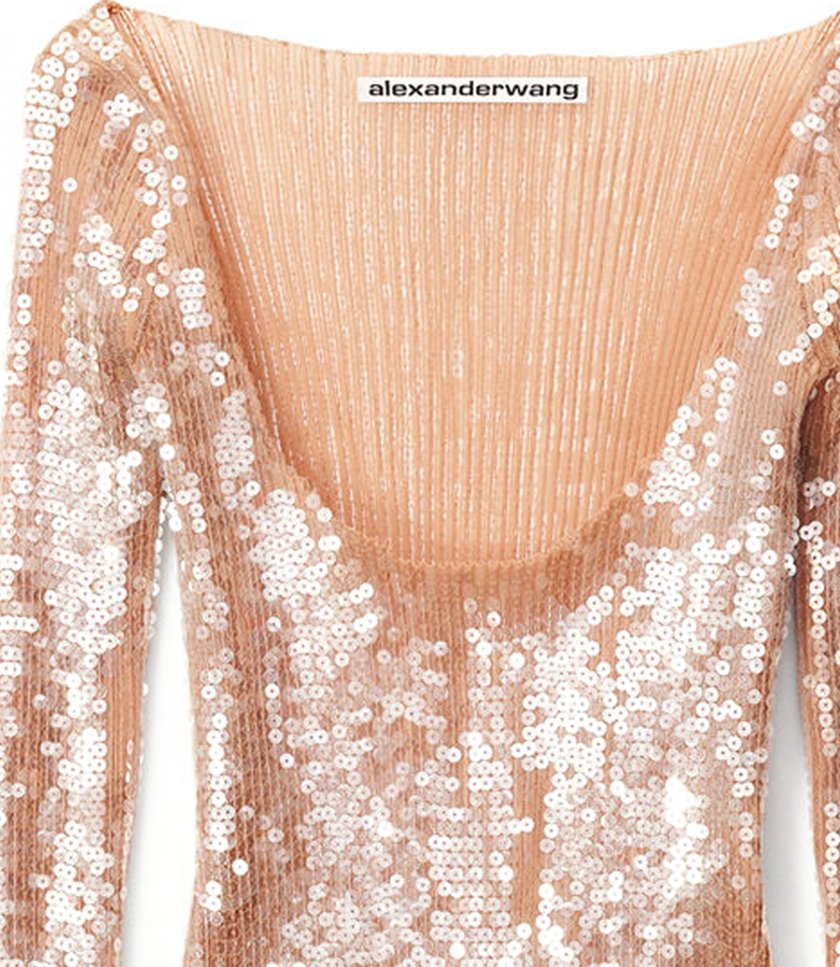 SCOOP NECK MINI DRESS IN SEQUIN