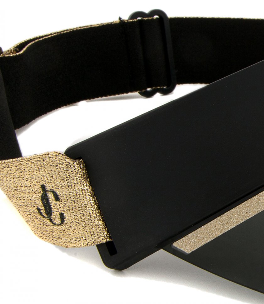 CALIX BLACK RUBBER AND GOLD GLITTER VISOR