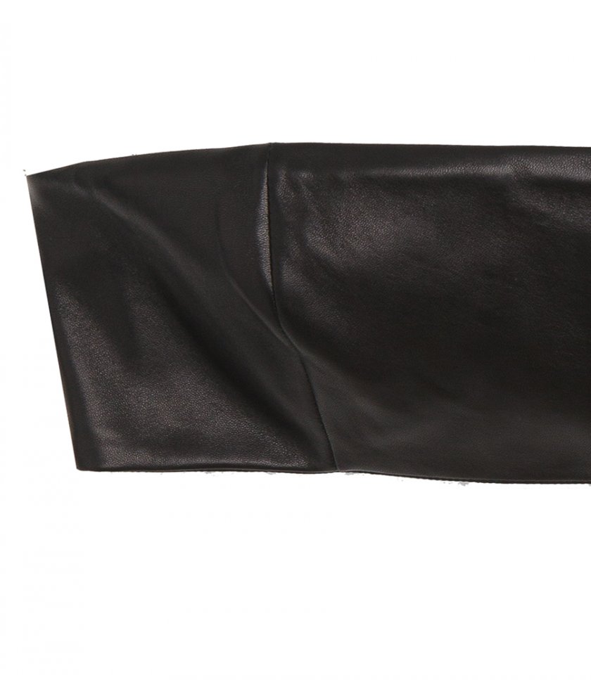 CROPPED LEATHER STRAPLESS TOP