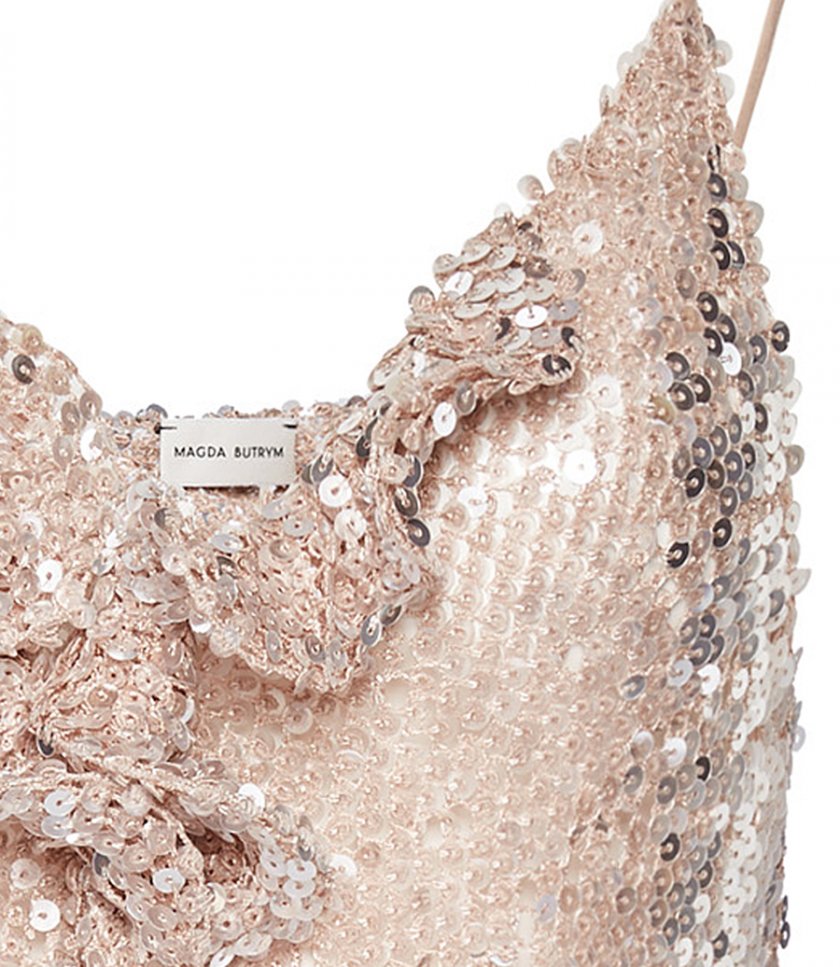 FLOWER DECOLTE SEQUIN TANK TOP