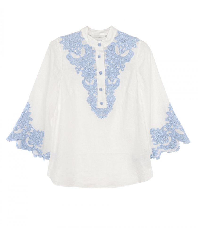 TOPS - RAIE EMBROIDERED TRIM TOP