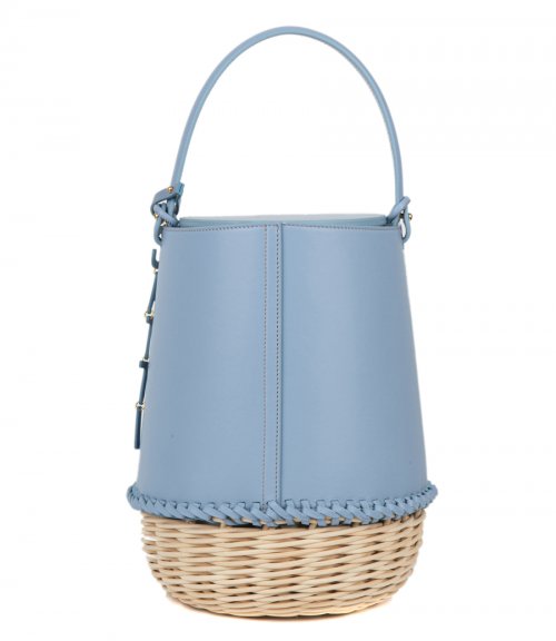 EMILY LEATHER WICKER BAG