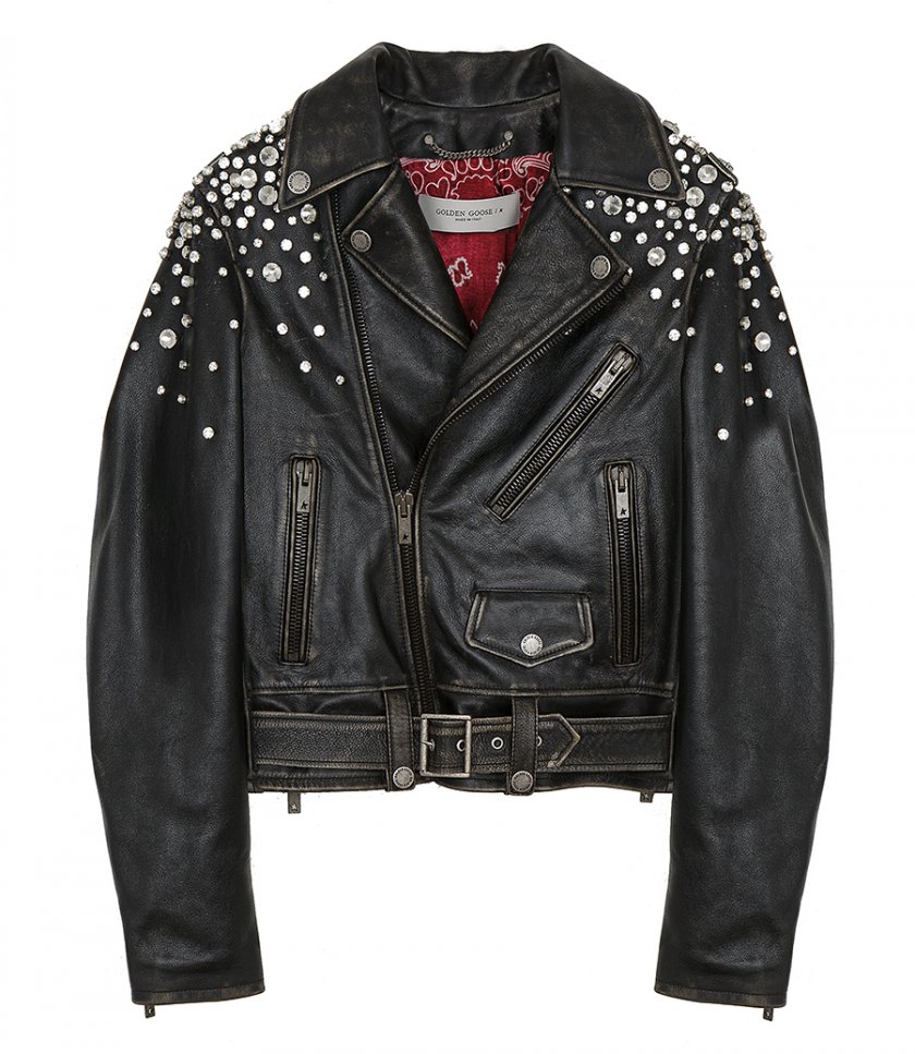 CLOTHES - BIKER JACKET IN DISTRESSED LEATHER
