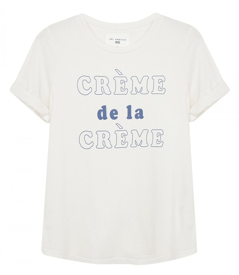 TOPS - CREME ROLLED CREW