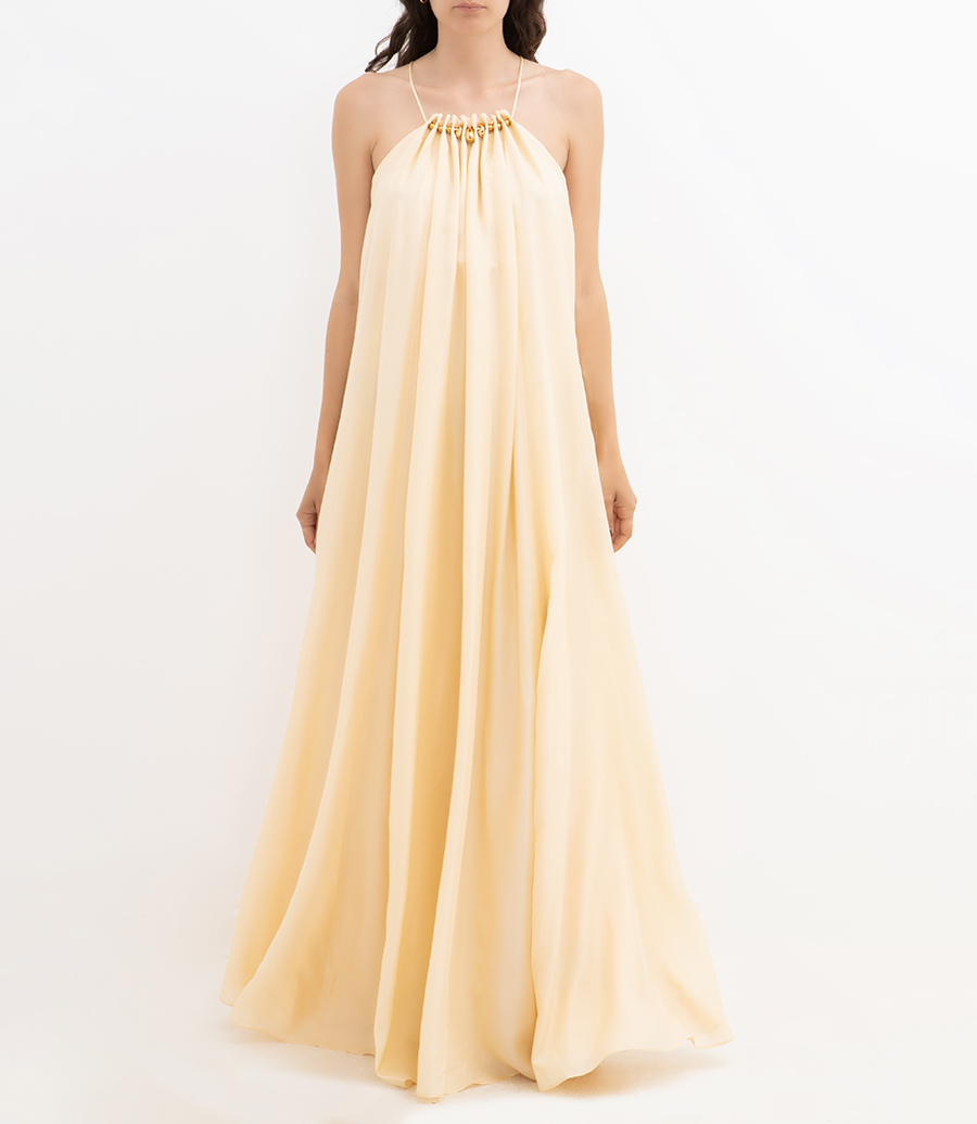 ASTER GATHERED BEAD MAXI DRESS
