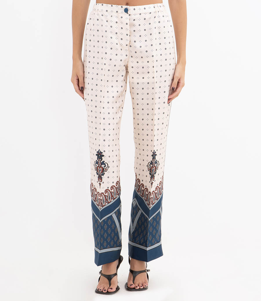 CUFFED HIGH PIPING PANTS
