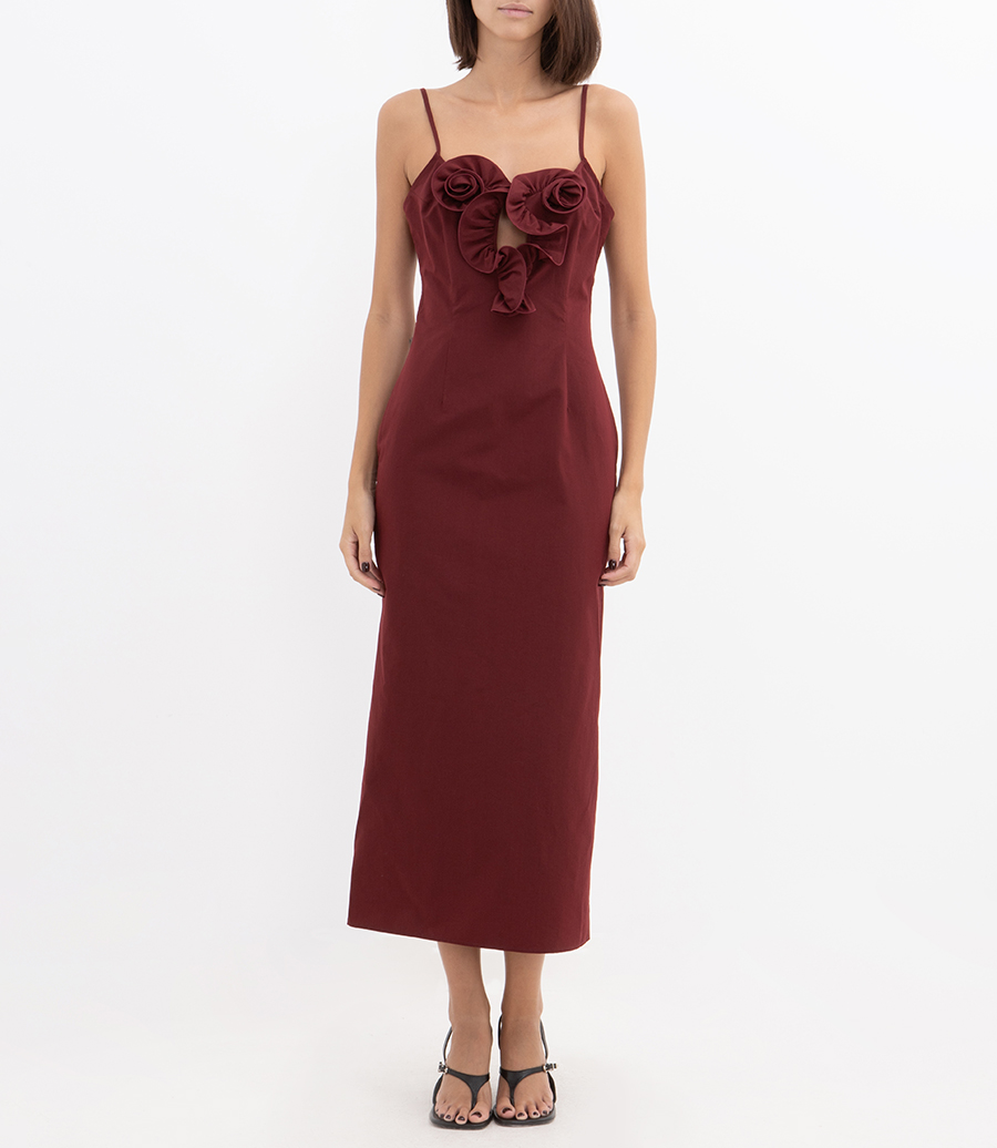 FLOWER DETAIL MIDI BEACH DRESS