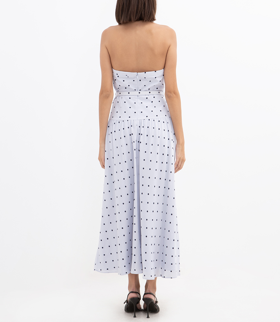 POLKA-DOT HALTERNECK MIDI DRESS