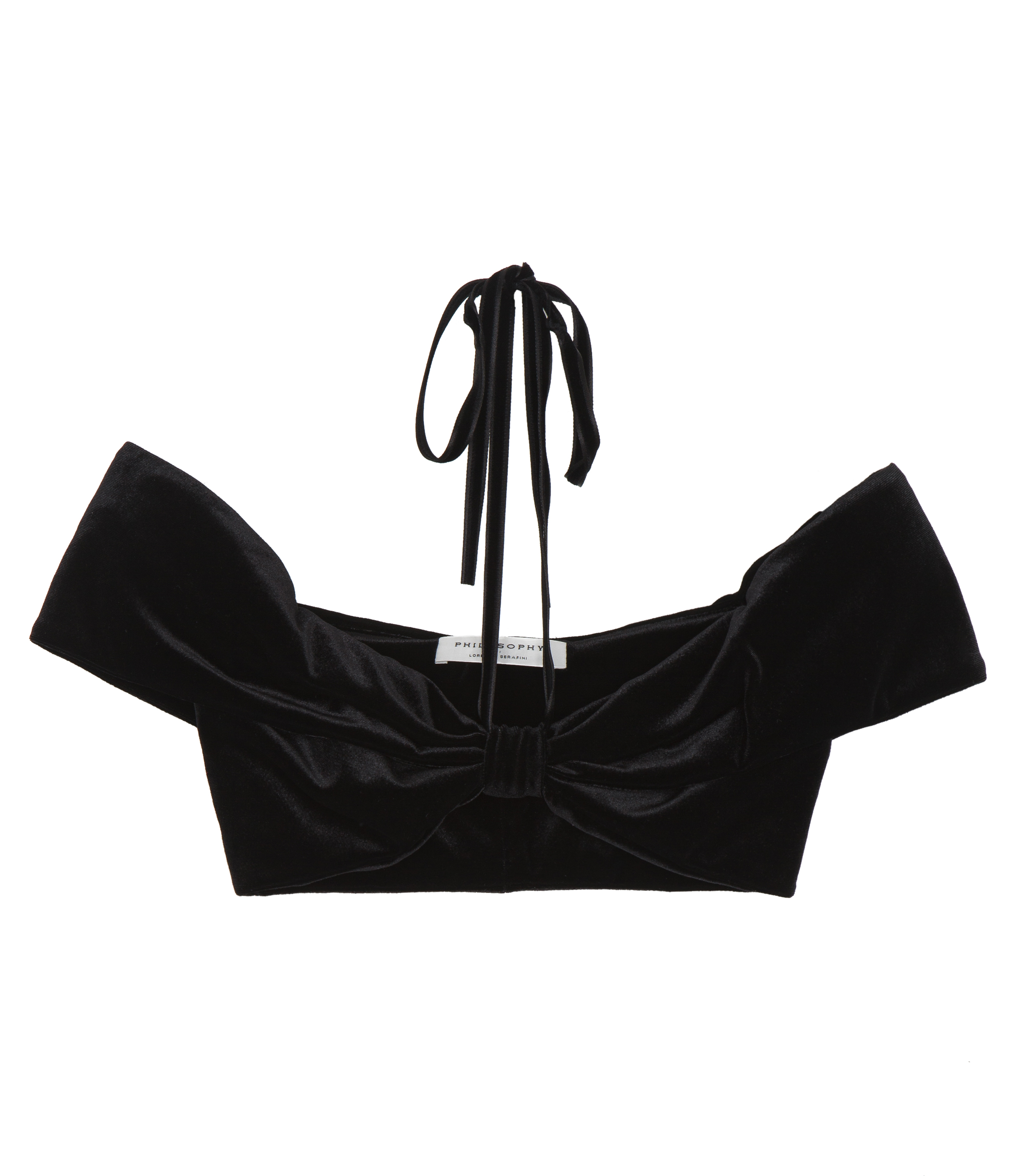 PHILOSOPHY DI LORENZO SERAFINI - MICRO TOP IN STRETCH VELVET