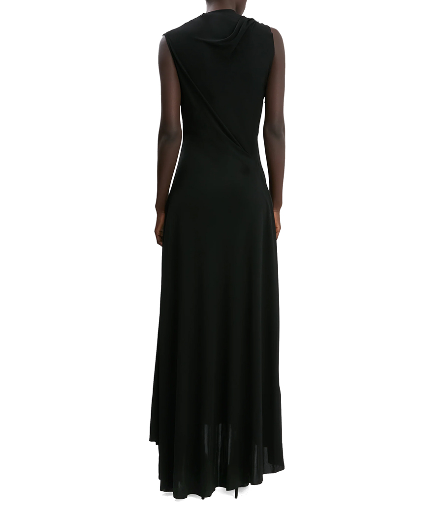 SLEEVELESS DRAPED PANEL DRESS