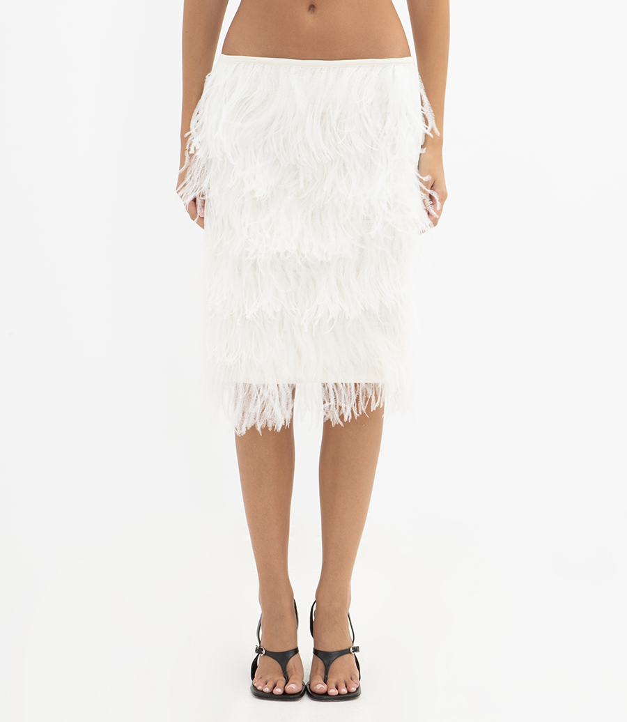 MIDI SKIRT FEATHERS