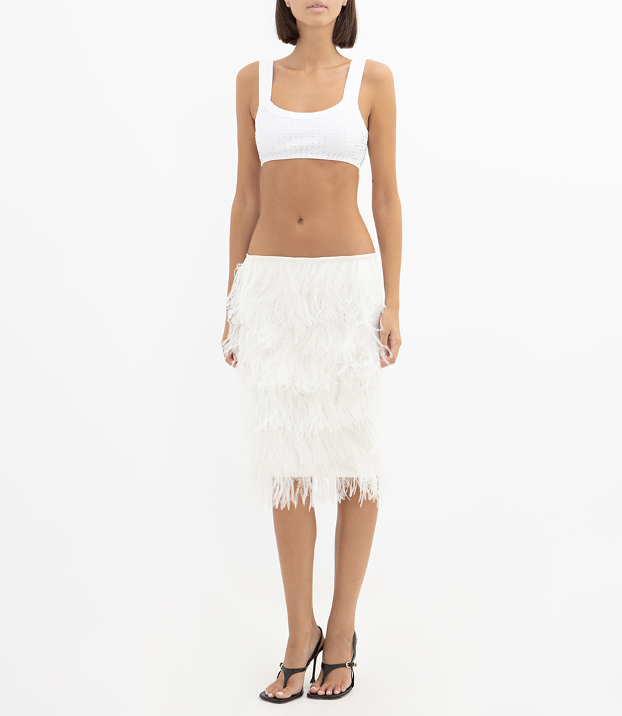 MIDI SKIRT FEATHERS
