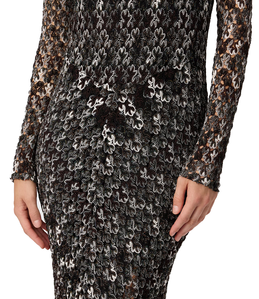 EMBROIDERED LACE LONG DRESS