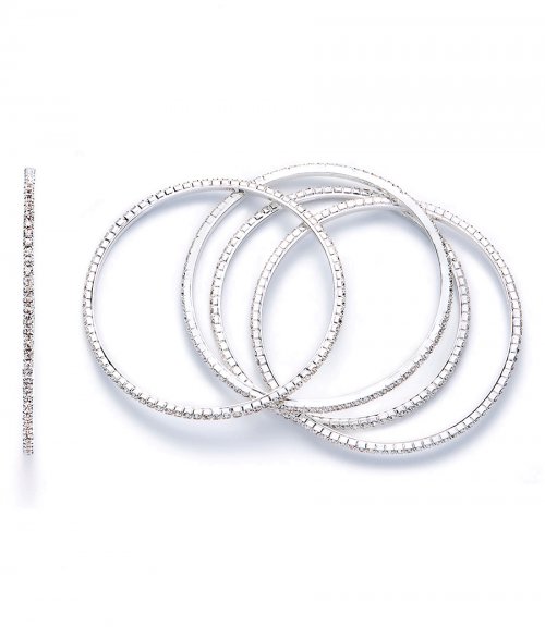 5-PIECE CRYSTAL BANGLES IN SILVER