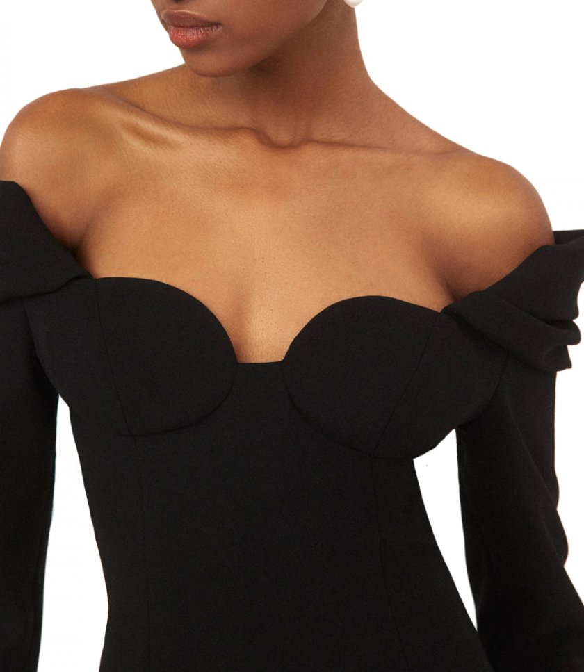 BUSTIER AND OFF SHOULDER MINI DRESS