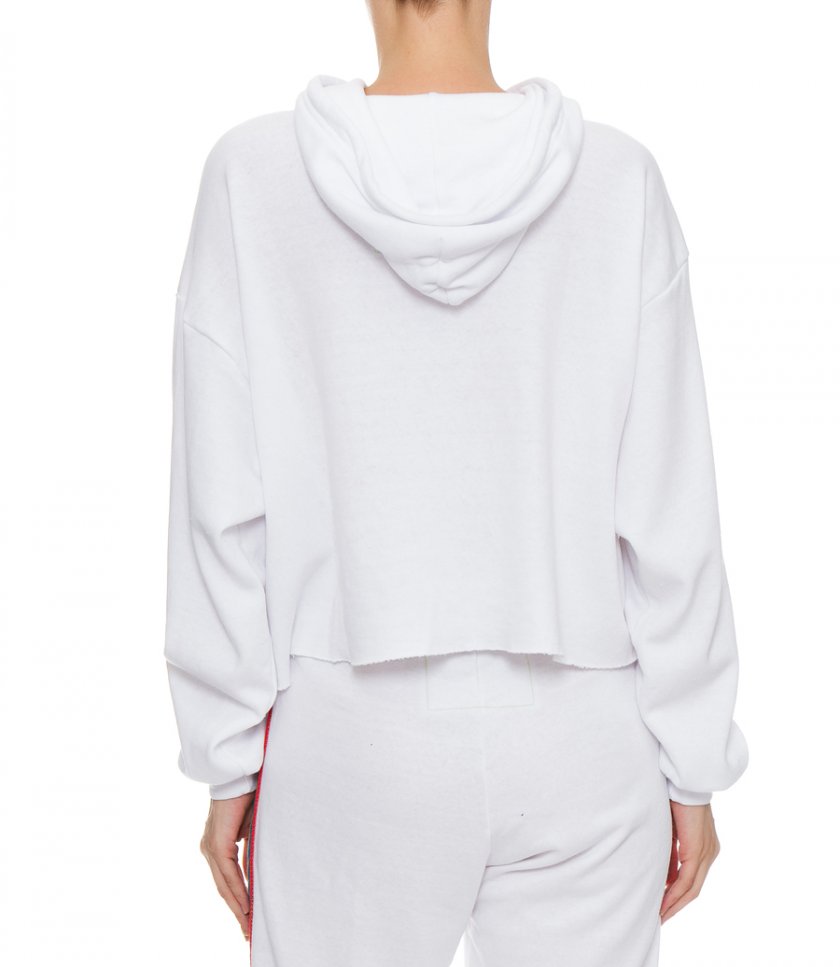 BOLT STRIPE RELAXED CROPPED PULLOVER HOODIE