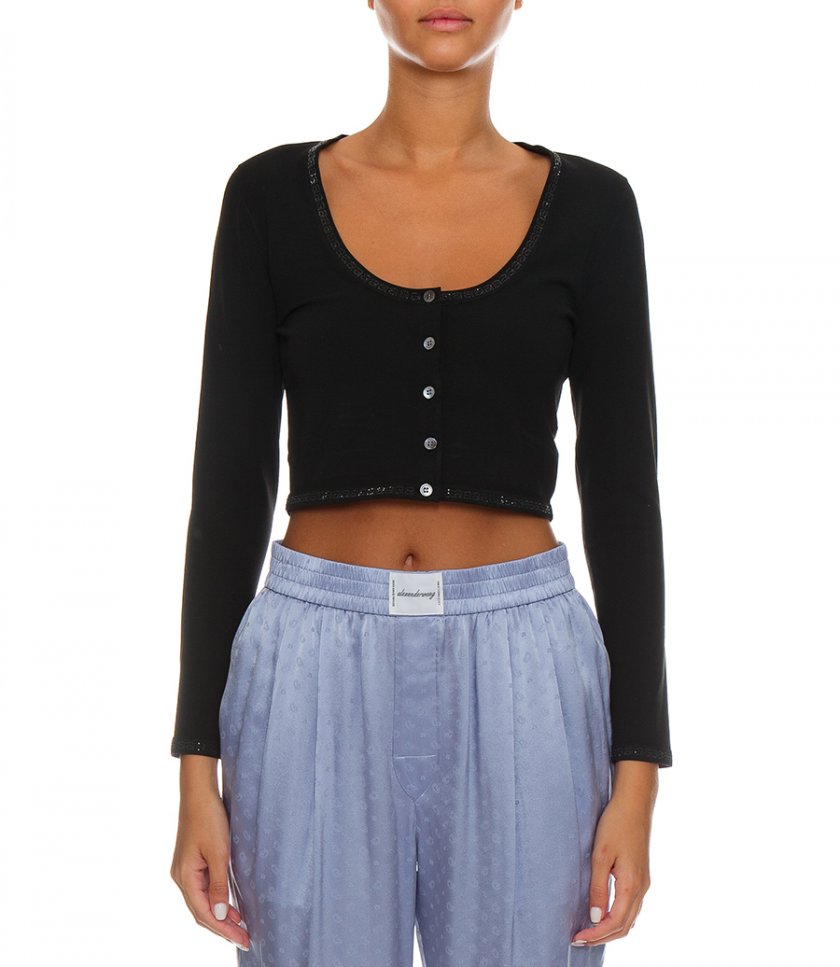CRYSTAL TRIM CARDIGAN