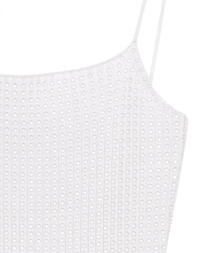 CLEAR CRYSTAL RIB MINI DRESS