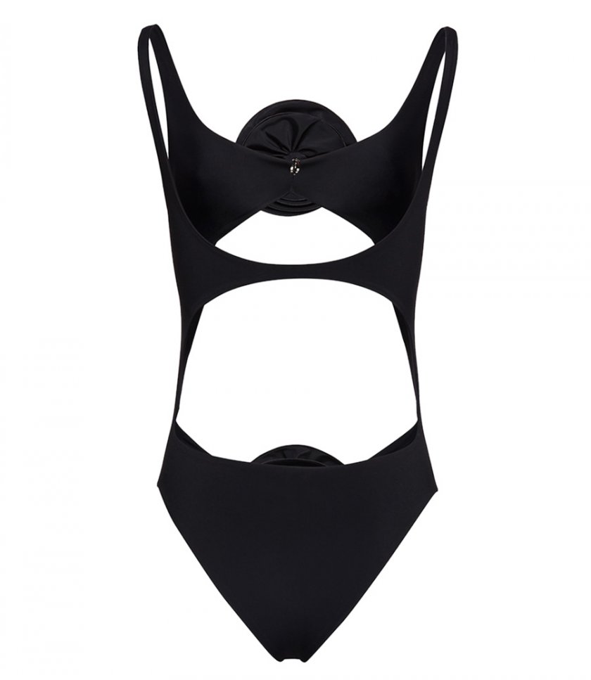 FLOWER APPLIQUE CUTOUT SWIMWUIT