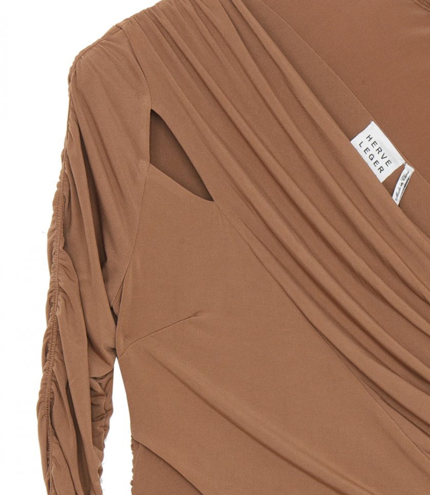 RUCHED ASYMMETRIC MINI DRESS
