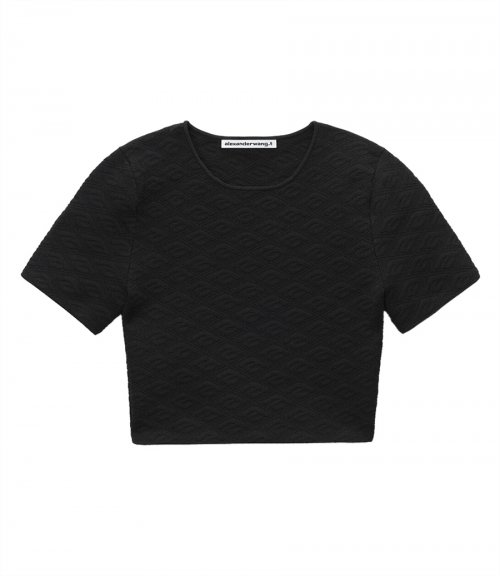 CROPPED TEE IN COMPACT JACQUARD