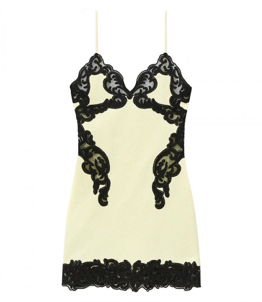 ALEXANDER WANG - CAMI DRESS WITH LACE & SIDE CUT OUT