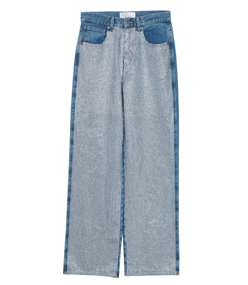 JEANS - DENIM PANTS WITH CRYSTALS
