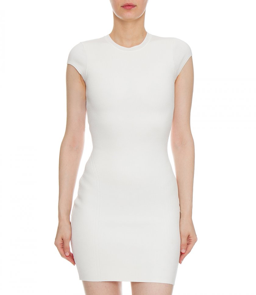 VB BODY COMPACT CAP SLEEVE MINI DRESS