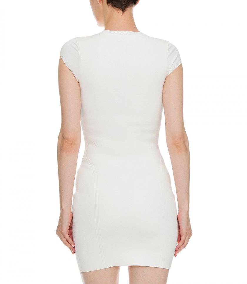 VB BODY COMPACT CAP SLEEVE MINI DRESS