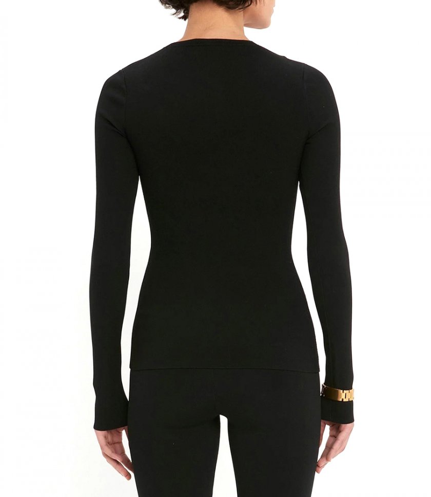 VB BODY FRONT SLASH CREW NECK TOP