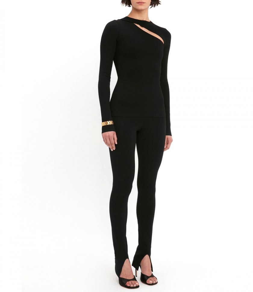 VB BODY FRONT SLASH CREW NECK TOP