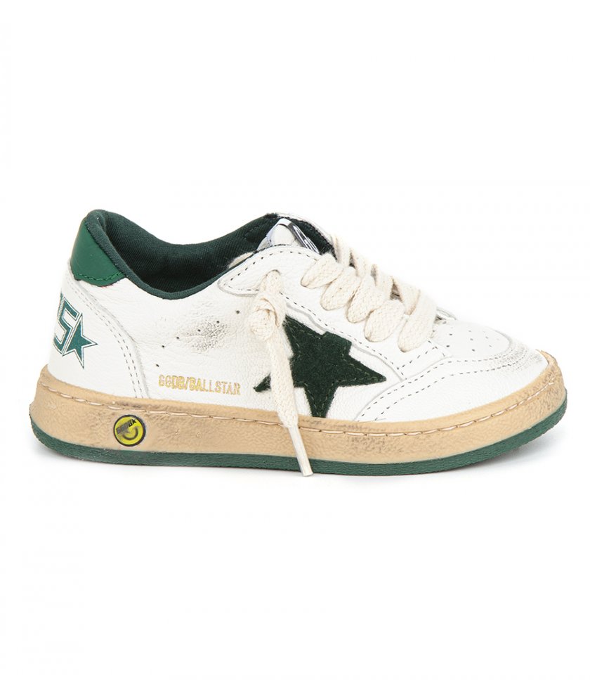SNEAKERS - KIDS GREEN SUEDE STAR BALL STAR