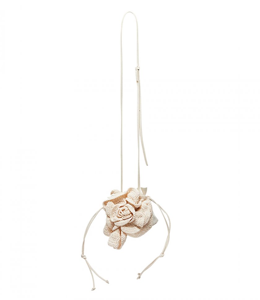 SMALL PEARL MAGDA BAG IN CREAM CROCHET
