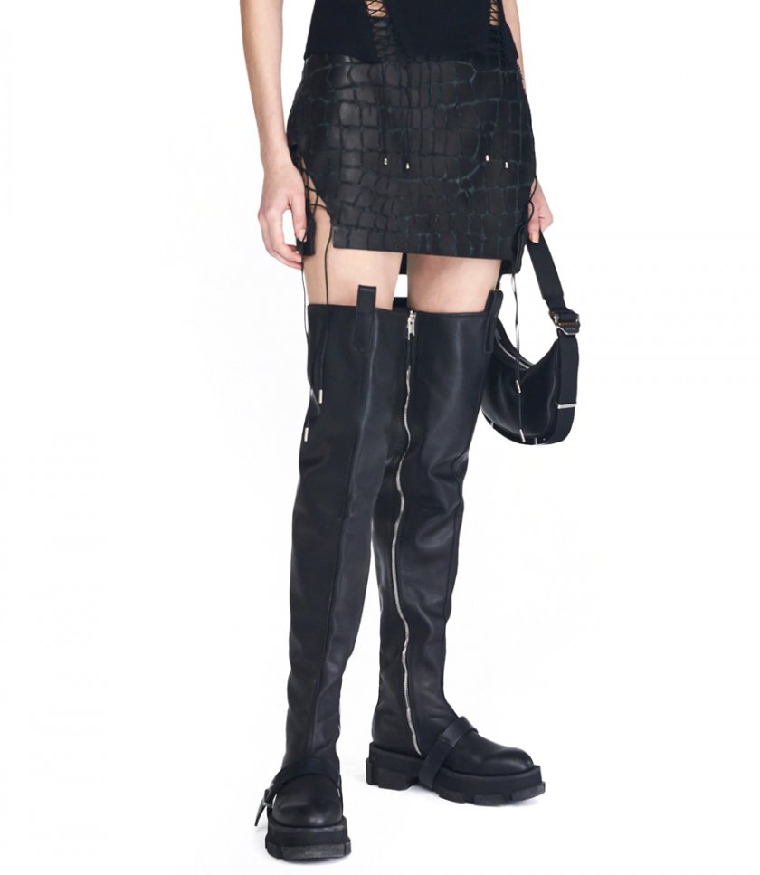 SNAKE ETCHED MINI SKIRT