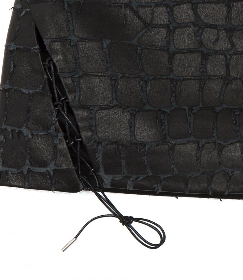 SNAKE ETCHED MINI SKIRT